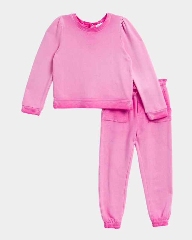 Girl's Pretty in Pink Top & Joggers Set, Size 2-6